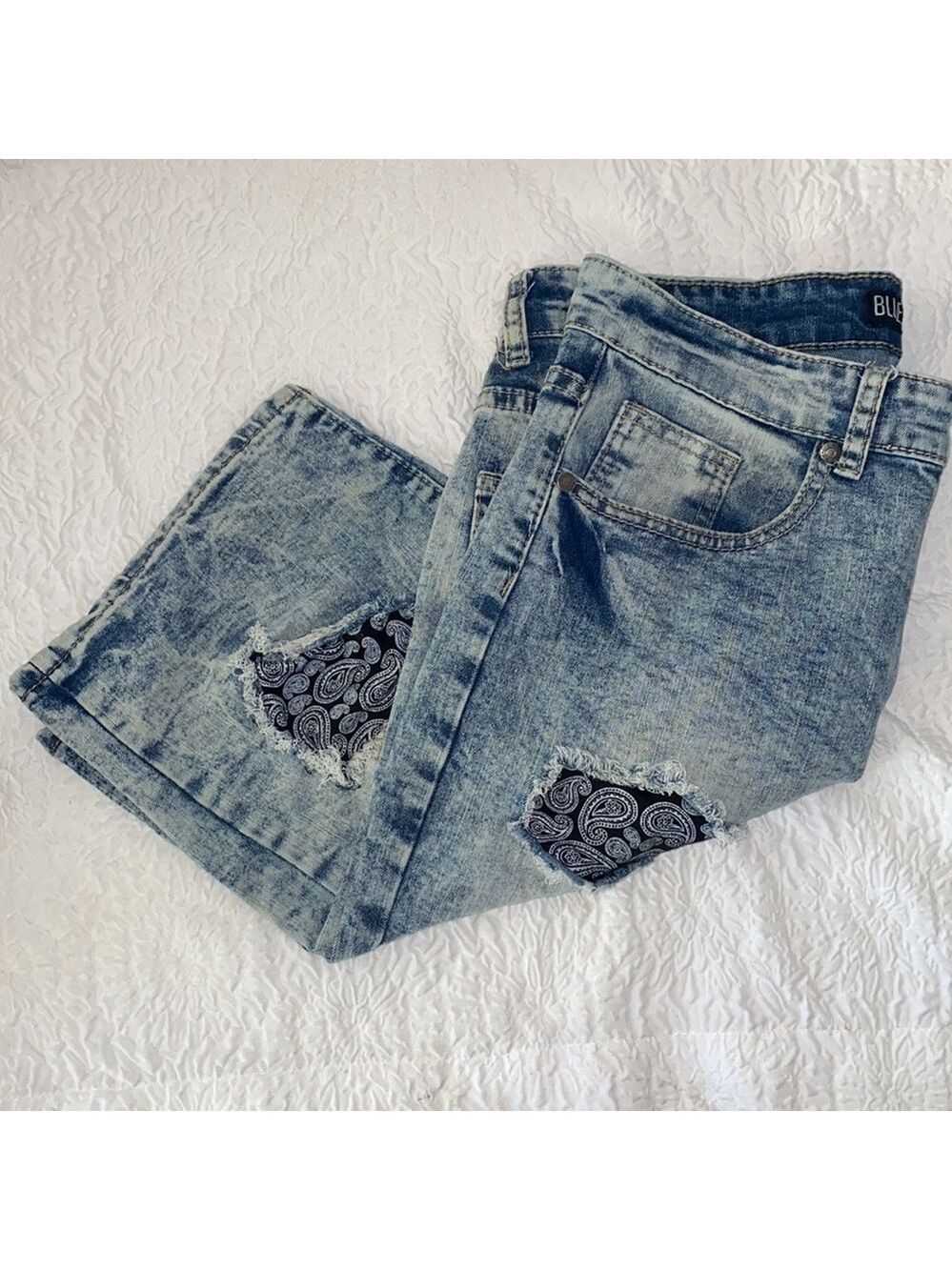 Blue Cult Men's Distressed Stretch Denim Jean Shorts